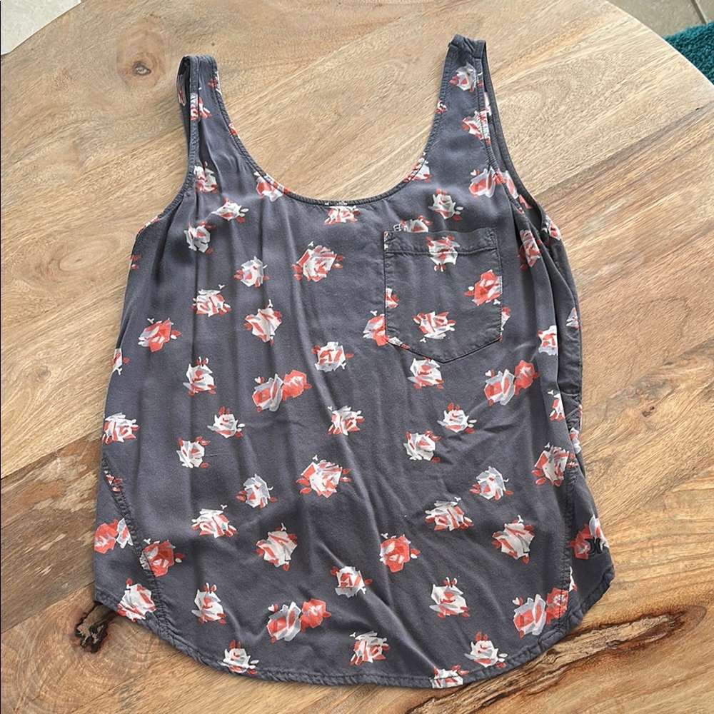 Hurley Gray Pink Relaxed Tank Top